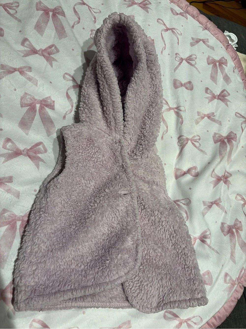 carter's Baby Girl Bear Teddy Fleece Layering Set Vest Baby 6M Pink